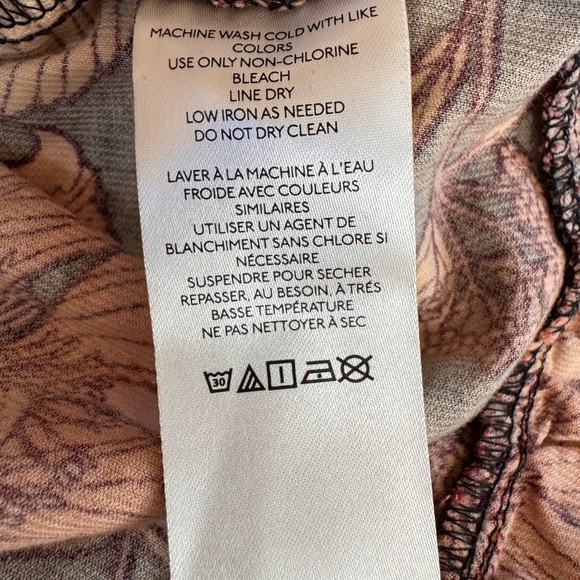 Pilcro Floral Tiered Corduroy Ruffle V Neck Long Sleeve Elastic Waist Pockets - Picture 5 of 6